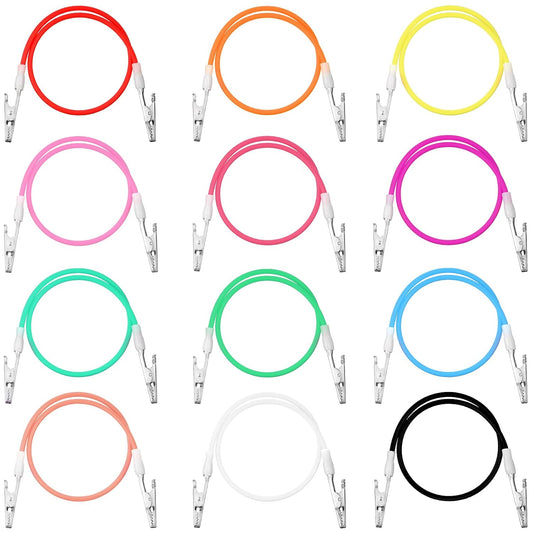 12 Pcs Silicone Dental Bib Clips Colorful Napkin Clips Bib Holder Dentist Napkin Chain Neck Chain with Lanyard for Elderly Adult Patient Towels Restaurant Cloth Travel(Bright Color Series)