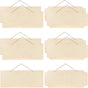 10 Pcs Unfinished Hanging Wood Sign Easter 9.8 x 3.9 Inch Rectangle Blank Wooden Plaque Blank Hanging Wooden Slices Banners with Ropes for Spring Painting Writing DIY Crafts
