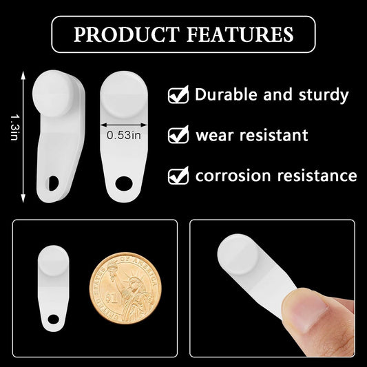 100 Pieces Traverse Rod Slides Curtain Replacement White Plastic Snap in Traversing Slides Track Glider Window Door Shower Curtain Accessories