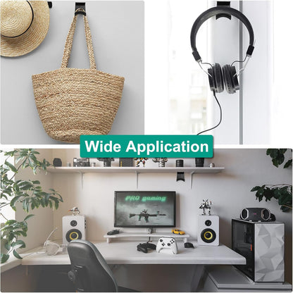 Headphone Stand, 1 Pcs ABS Headset Holder Adhesive Headphone Holder Hook Mount Headphone Hanger Hook Under Desk for Gaming Headphones Earphones Cables, Pink(Wall-Mounted)
