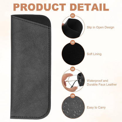 Soft Eyeglass Cases, Leather Sunglass Case Portable Glasses Pouch for Women Men Sunglasses Cases