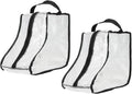 2Pack Boot Storage Bag Portable, PVC Shoe Storage Bag with Zipper Clear Boots Cover Protector Bag for Short Boots and Short Boots Storage Travel and Daily Use, Black Tall