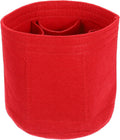 Purse Organizer Insert, Portable Felt Organizer Bags Round Multiple Compartments Purse Liner for Bucket Bag, Domed Satchel, Tote Bag, Handbag Shaper (6" x 6", Red)