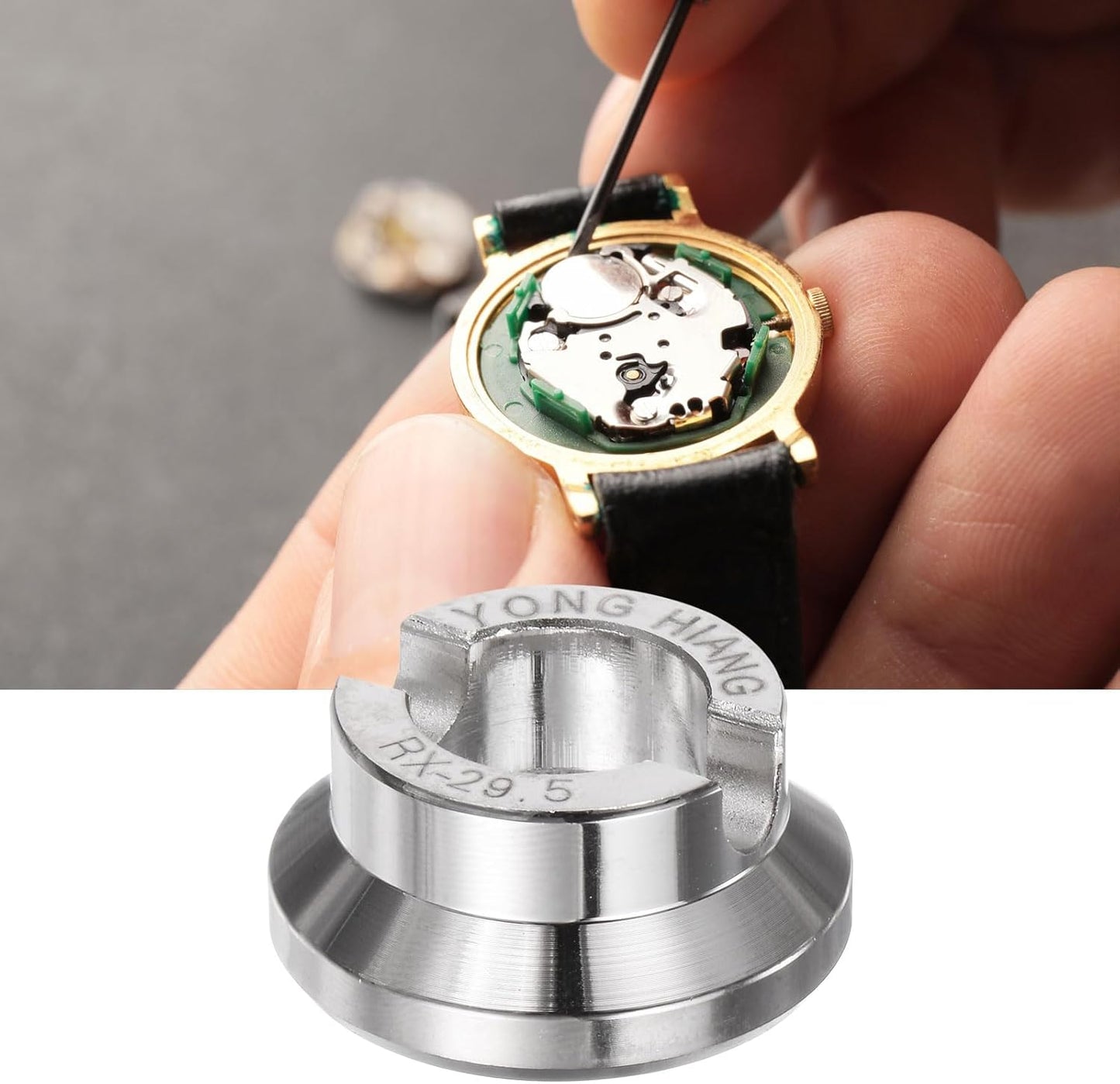 5537 Watch Case Opener Dies, 29.5mm Alloy Steel Watch Back Cover Remover Repair Accessory for Watch Repair Watchmaker, Silver