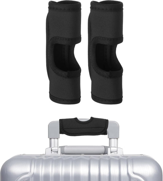 Luggage Handle Wrap, 2 Pcs Hollow Neoprene Handbag Grip Cover Protector Luggage Identifiers Suitcase Handle Wraps for Luggage Suitcase Travel Bags, Black