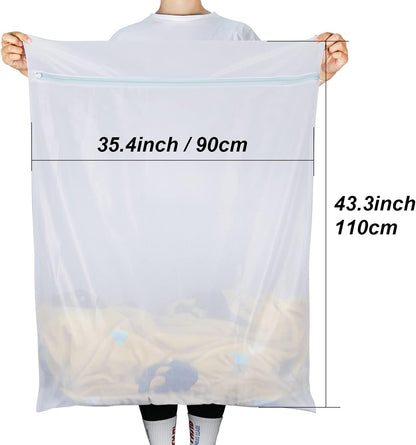 Extra Large Mesh Laundry Bags, 2 Pack 43 x 35 inch Jumbo Delicates Bag for Washing Machine, Large Mesh Bags for Delicates, Coats, Blankets, Bedding, Toys, Pet Items