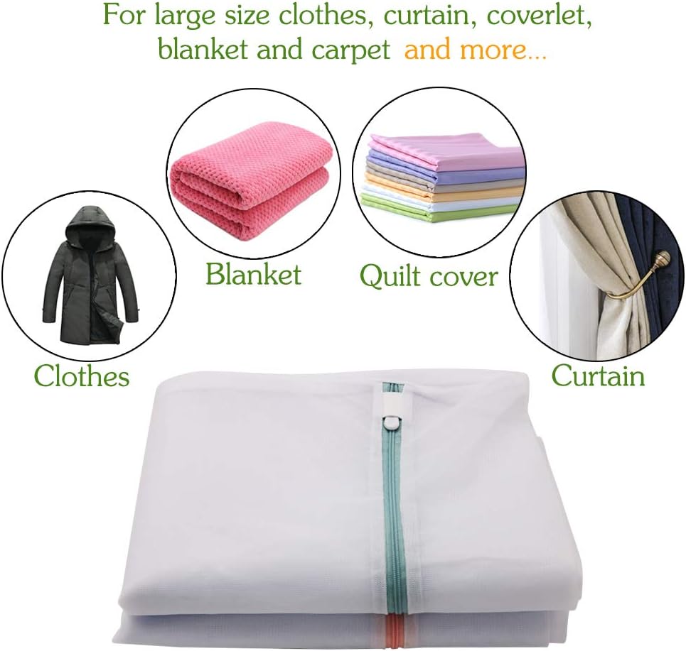 Extra Large Mesh Laundry Bags, 2 Pack 43 x 35 inch Jumbo Delicates Bag for Washing Machine, Large Mesh Bags for Delicates, Coats, Blankets, Bedding, Toys, Pet Items