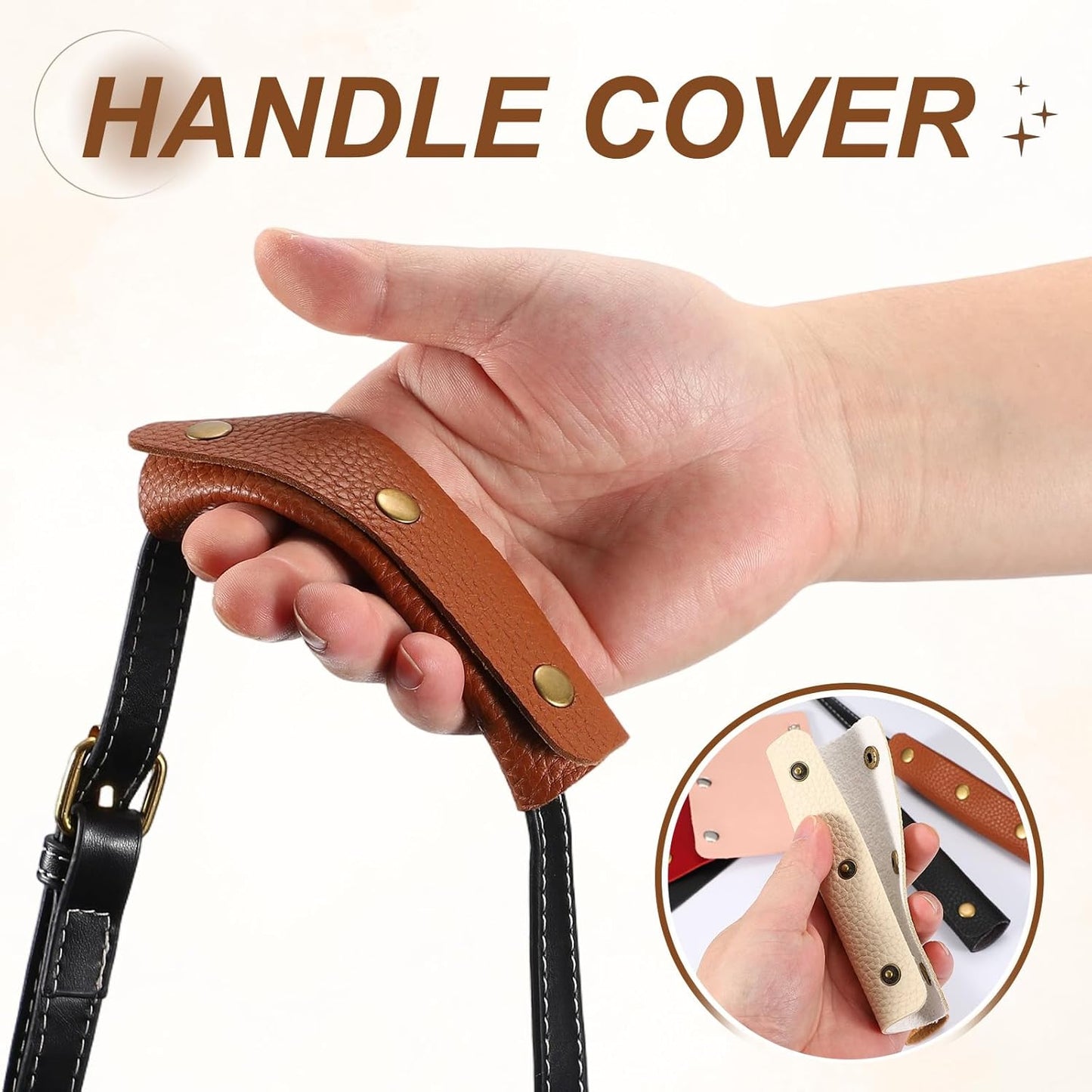 2 Pcs Handbag Handle Cover, Leather Luggage Handle Wraps, Purse Strap Cover Luggage Grip Protector Fine Texture Silver Buckle for Purse Tote Bag Suitcase, Peach Pink