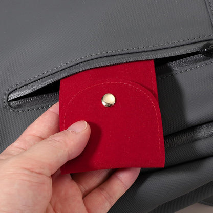 2 Pcs Velvet Watch Pouch, Portable Watch Travel Case Soft Watch Storage Bag with Snap Button Concave Inner Pad for Men and Women Gift, Black/Blue