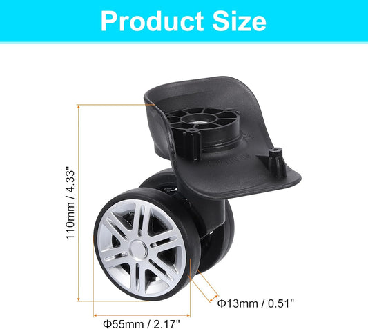 Luggage Wheel Replacement, Suitcase Trolley Wheels DIY Repair, Spinner Wheels Luggage Accessories, Swivel Silent Wheel, Black