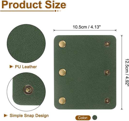 4Pcs Handbag Handle Cover, PU Leather Luggage Handle Wraps, Luggage Grip Protector for Purse Tote Bag Suitcase, Dark Green