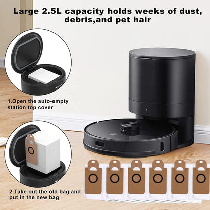 6 Pack Dust Bags for iHome AutoVac Nova Self Empty Robot Vacuum Replacement Accessory Parts