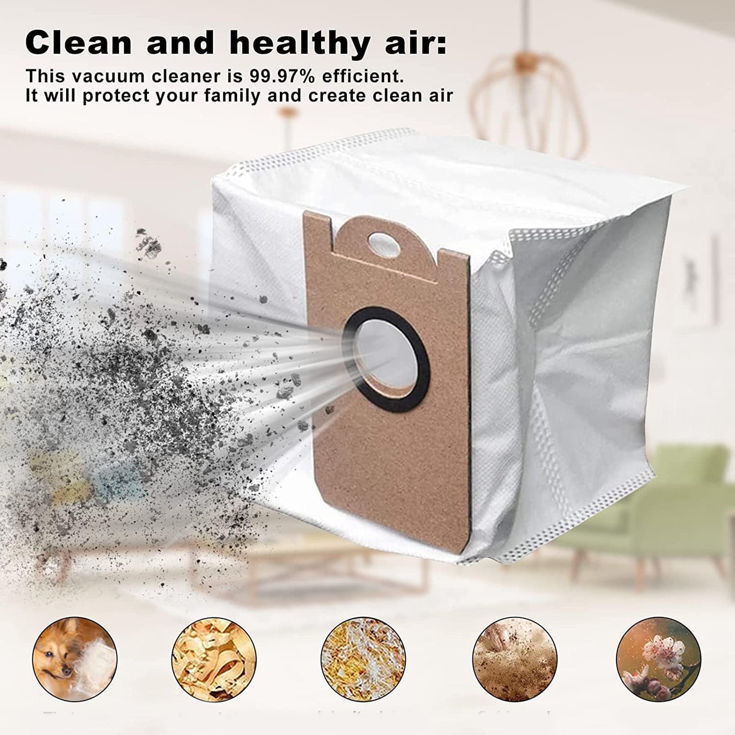 6 Pack Dust Bags for iHome AutoVac Nova Self Empty Robot Vacuum Replacement Accessory Parts