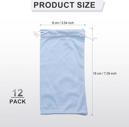 Microfiber Eyeglass Cases Glasses, Sunglasses Storage Bag with Drawstring, Soft Glasses Pouch Travel for Women Men