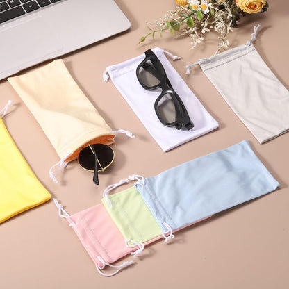 Microfiber Eyeglass Cases Glasses, Sunglasses Storage Bag with Drawstring, Soft Glasses Pouch Travel for Women Men