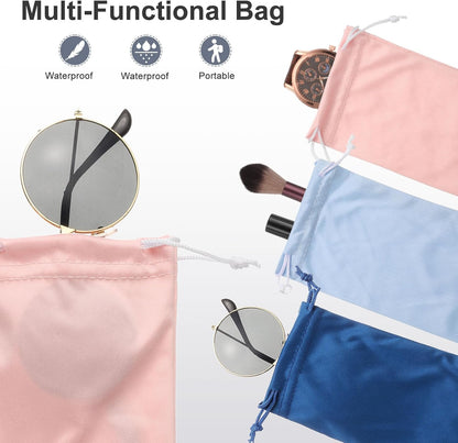 Microfiber Eyeglass Cases Glasses, Sunglasses Storage Bag with Drawstring, Soft Glasses Pouch Travel for Women Men
