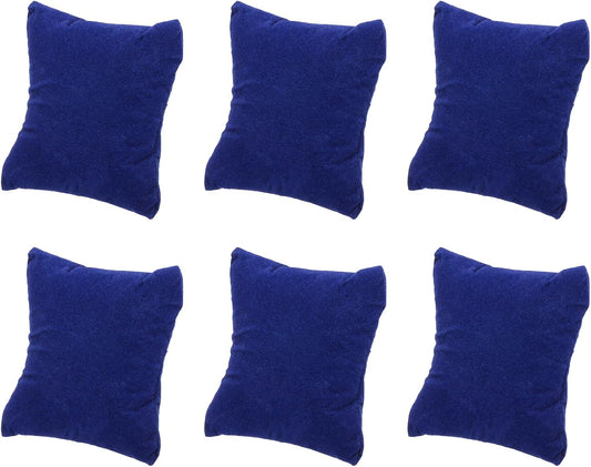 6Pcs Bracelet Watch Pillow, 3.54" x 3.15" Flannelette Jewelry Display Pillows for Bangle Cushions Display Storage, Blue