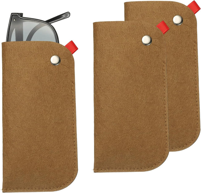 Portable Felt Glasses Case, Soft Slip-in Pouch Case, Ear Hanging Eyeglasses Bag Sunglasses Storage Pouch Hover Image
