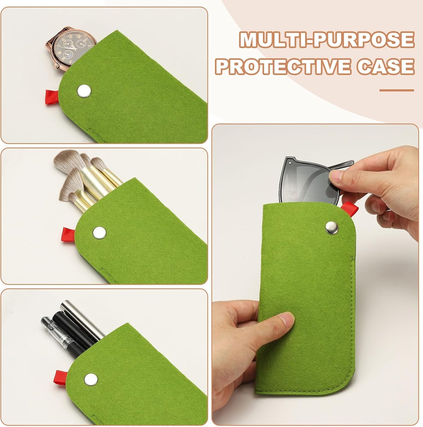 Portable Felt Glasses Case, Soft Slip-in Pouch Case, Ear Hanging Eyeglasses Bag Sunglasses Storage Pouch