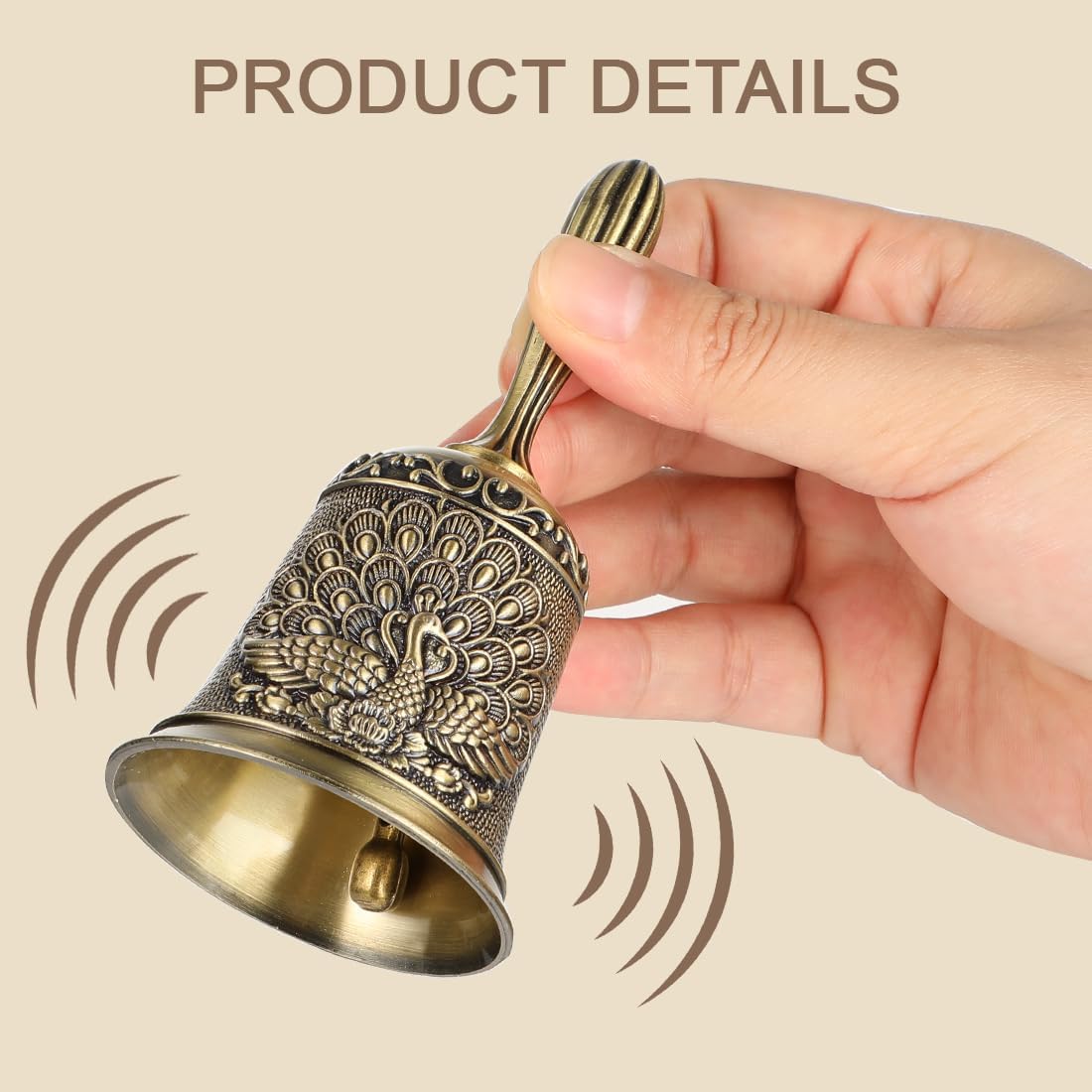 Hand Bell Ringing Bells Loud Service Call Bells Handbells for Seniors Bedside Wedding Dinner Meditation