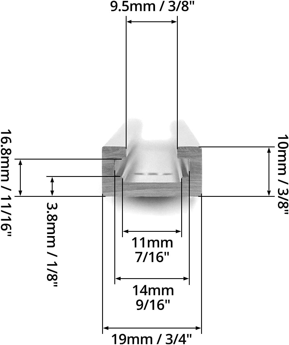 Aluminum T Track, 2 Pack 12 Inch Universal Double Cut Profile T Track, with Predrilled Mounting Holes and Screws, Woodworking and Fixtures, for Drill Press Table, Router Table