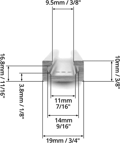 Aluminum T Track, 2 Pack 12 Inch Universal Double Cut Profile T Track, with Predrilled Mounting Holes and Screws, Woodworking and Fixtures, for Drill Press Table, Router Table
