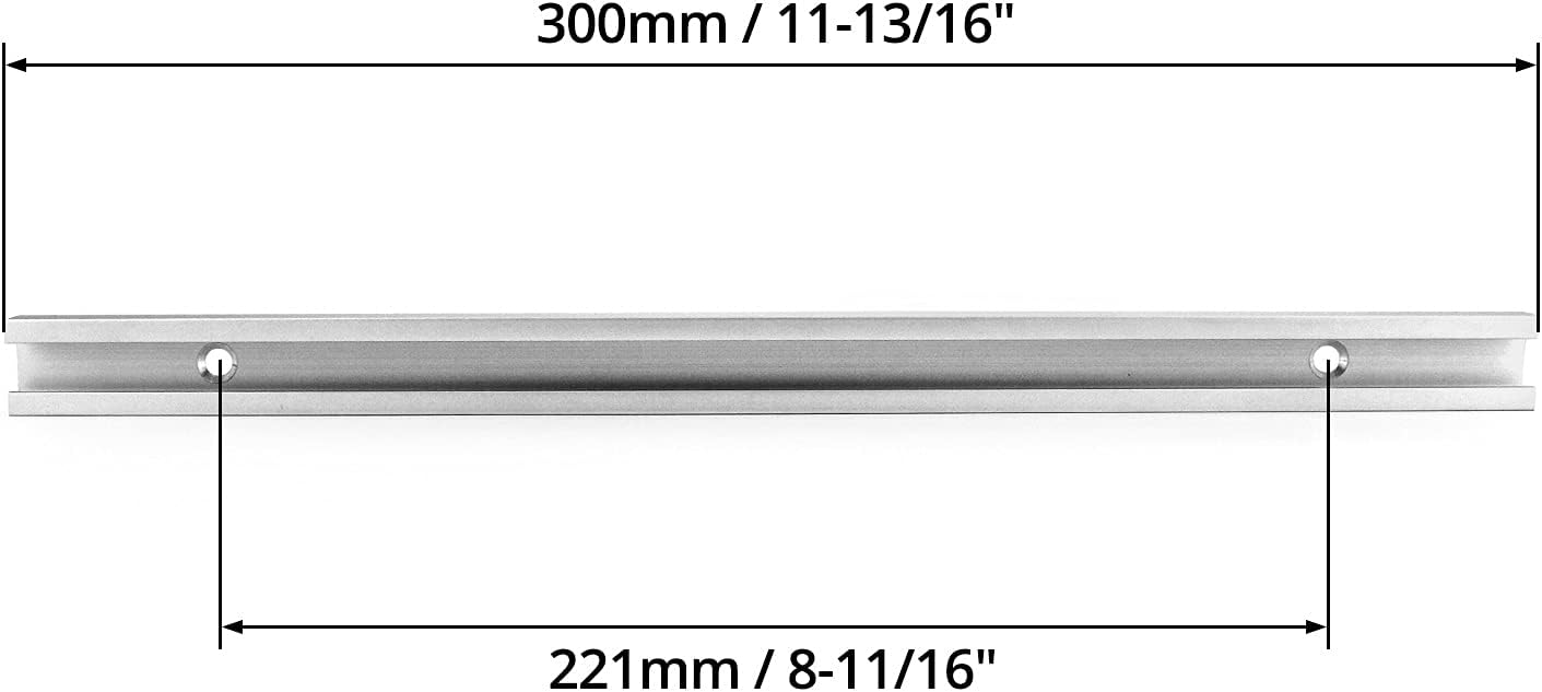 Aluminum T Track, 2 Pack 12 Inch Universal Double Cut Profile T Track, with Predrilled Mounting Holes and Screws, Woodworking and Fixtures, for Drill Press Table, Router Table