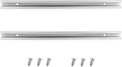 Aluminum T Track, 2 Pack 12 Inch Universal Double Cut Profile T Track, with Predrilled Mounting Holes and Screws, Woodworking and Fixtures, for Drill Press Table, Router Table