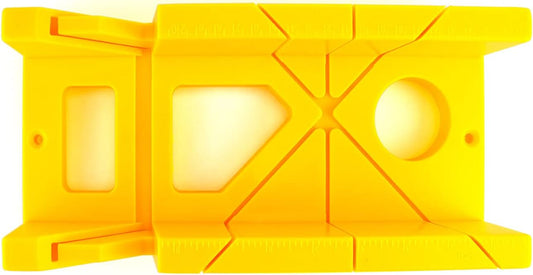 12-Inch High Impact Plastic Miter Box with Versatile Cutting Angles and Ruler Scale