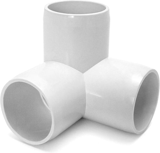 3 Way 1/2" Tee PVC Fitting Elbow,12Pack PVC Fitting Connector,Furniture Grade, for Building Furniture and PVC Structures, White