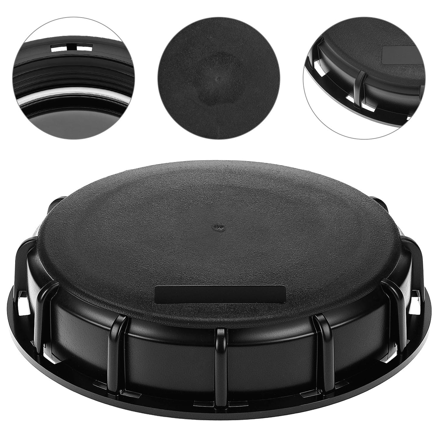 6" Solid Cap W/Gasket for IBC Tote, IBC Tote Water Tank Cover, 2 Pack Leak-Proof Design Plastic IBC Tank Adapter Storage Cap for Chemical Food and Industrial Storage, Black