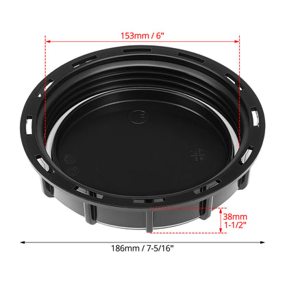 6" Solid Cap W/Gasket for IBC Tote, IBC Tote Water Tank Cover, 2 Pack Leak-Proof Design Plastic IBC Tank Adapter Storage Cap for Chemical Food and Industrial Storage, Black