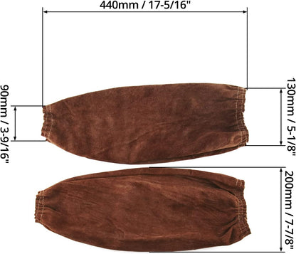Leather Welding Sleeves, Safety Heat Resistant Arm Protection Welding Sleeves Work Arm Guard for Men & Women