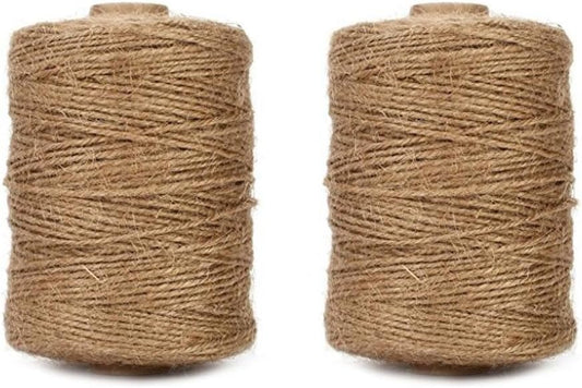 1000 Feet Natural Jute Twine, 2mm Twine String for Arts and Crafts, Gardening, Gift Wrapping, Packaging, Festive Decorations (2PCS x 500 Feet)