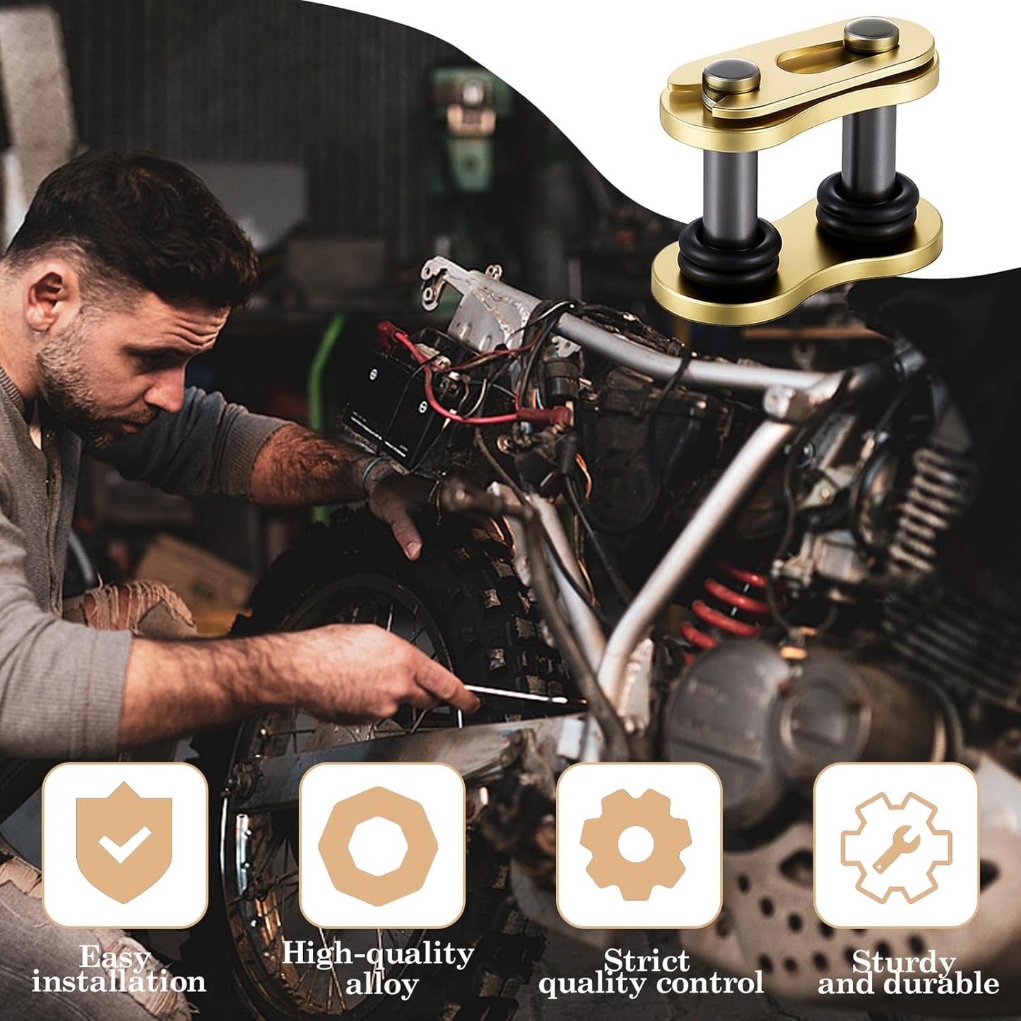 4 Pcs 525 Chain Connecting Master Link with O-Ring Seal 525 Motorcycle Chain Drive Chains for Motorcycle ATV Quad Dirt Bike