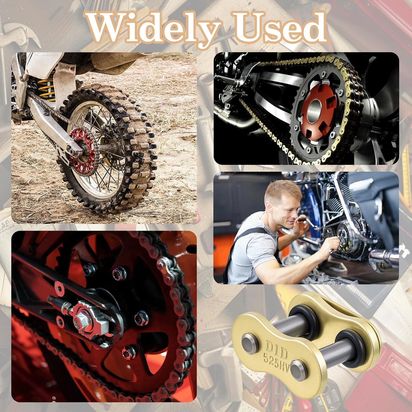 4 Pcs 525 Chain Connecting Master Link with O-Ring Seal 525 Motorcycle Chain Drive Chains for Motorcycle ATV Quad Dirt Bike