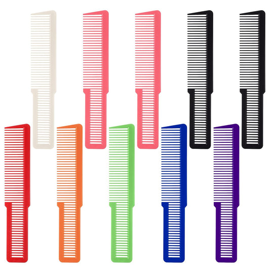 10 PCS Barber Combs, Hair Cutting Combs Professional Fine Tooth Comb Flat Top Clipper Comb Blending Hairstylist Essentials Hairdressing Salon Set for Women Men Hair Styling (Eye-Catching Colors)