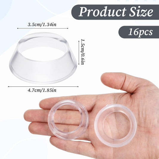 16 Pcs Acrylic Baseball Stand, 1.34 Inch Clear Ring Ball Sphere Stand Egg Crystal Holder Display Stands for Soccer, Basketball, Football, Volleyball, Softball, Bowling Ball, Collections