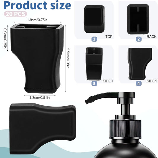 Coffee Syrup Pump Tip Covers, 20 Pack Syrup Pump Caps Black Rubber Syrups Caps Portable Practical Pourer Cap Keep Syrups Sugar Condiments Olive Clean for Pour Dispenser, Oil Liquor Bottle