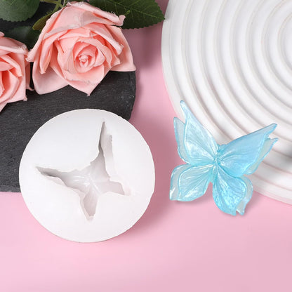 3D Flower Butterfly Silicone Molds, Butterfly Chocolate Fondant Soap Mold Double Layered Epoxy Resin Molds for Candy, DIY Scented Candles, Plaster, Cake Decorating and Crafts (White)