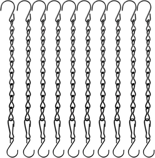 10 Pack 9.5 Inch Black Hanging Chains, Garden Plant Hangers for Hanging Bird Feeders, Billboards, Chalkboards, Basket, Planters, Lanterns, Wind Chimes and Decorative Ornaments Etc.