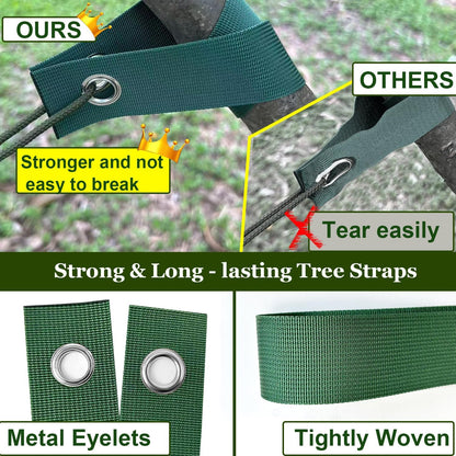 Tree Stakes and Supports, Heavy Duty Tree Stakes Kit Include 3Pcs Tree Straps for Staking, 3Pcs 12" Steel Spikes, and 39Ft Rope, Tree Supports for Young Tree Anti Strong Wind, Bad Weather