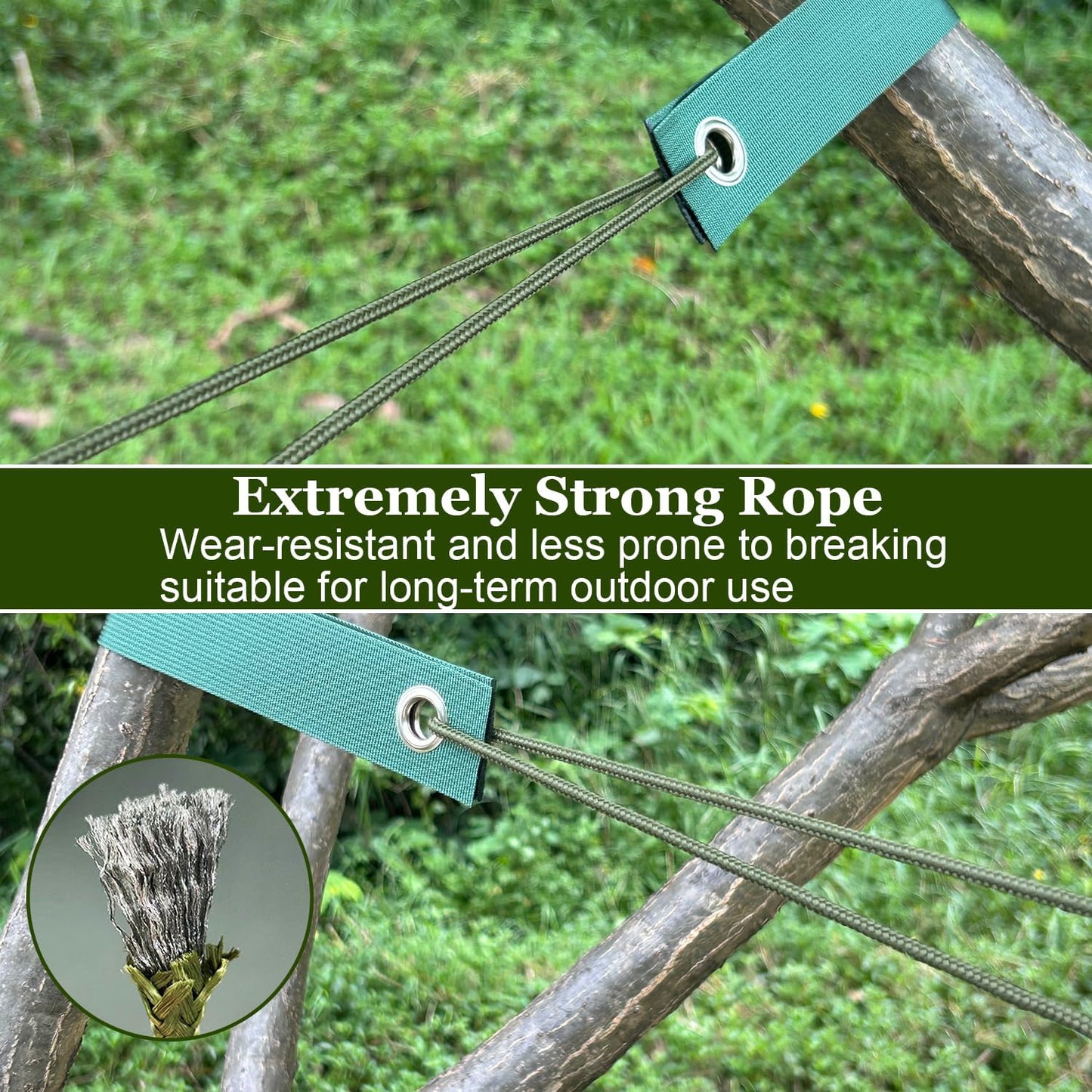 Tree Stakes and Supports, Heavy Duty Tree Stakes Kit Include 3Pcs Tree Straps for Staking, 3Pcs 12" Steel Spikes, and 39Ft Rope, Tree Supports for Young Tree Anti Strong Wind, Bad Weather