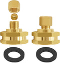 Brass US Standard Faucet Adapter Convert 3/4" GHT Female Garden Hose Thread to 1/4" OD Compression Tubing Adapter (Pack of 2)