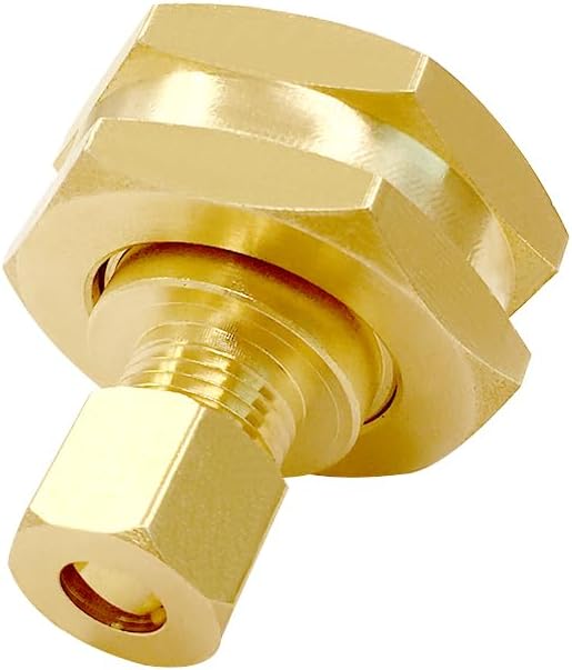 Brass US Standard Faucet Adapter Convert 3/4" GHT Female Garden Hose Thread to 1/4" OD Compression Tubing Adapter (Pack of 2)