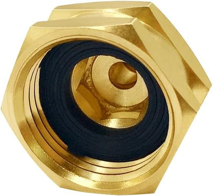 Brass US Standard Faucet Adapter Convert 3/4" GHT Female Garden Hose Thread to 1/4" OD Compression Tubing Adapter (Pack of 2)