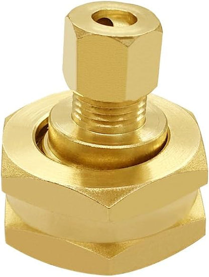 Brass US Standard Faucet Adapter Convert 3/4" GHT Female Garden Hose Thread to 1/4" OD Compression Tubing Adapter (Pack of 2)