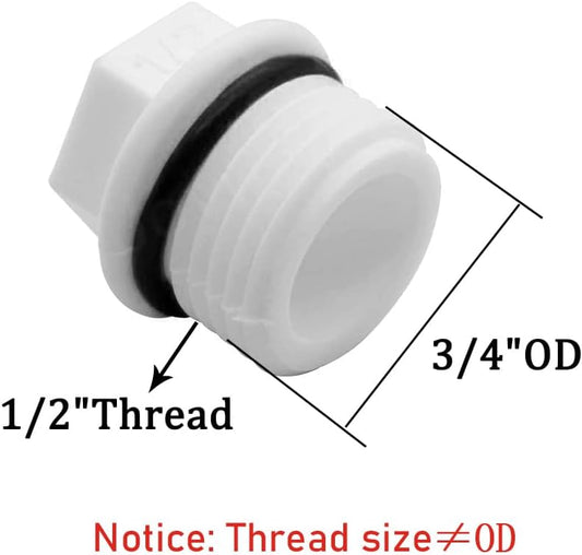 5PCS 1/2" PT Male Thread PPR Pipe Fitting End Caps Connector Plug