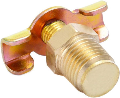 Brass Wing Style Drain Cock 1/4" NPT Male External Drain Switch Air Hose Fitting With Handle (Pack of 2)