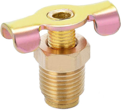 Brass Wing Style Drain Cock 1/4" NPT Male External Drain Switch Air Hose Fitting With Handle (Pack of 2)